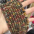 4x6mm multi-colored mixed natural stone abacus spacer beads for DIY jewelry making - 90 Pieces/Pack / Picasso Stone