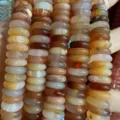 4x12mm natural agate and tiger eye stone rondelle spacer beads for DIY jewelry making - 12x4mm (50 Pieces/Strand) / Light Agate