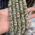 Natural 4x12mm Dalmatian jasper stone disc spacer beads for DIY bracelet jewelry making - Dalmatian Jasper Spacer Strand / 8x3mm (Approx 58 Pcs/Strand)
