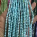 4mm light blue shell round loose beads for DIY jewelry making and craft projects - 4mm (Approx 38cm Strand) / Blue Shell