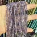 Perles en tube cylindrique d'améthyste naturelle 2x4mm pour la fabrication de bijoux - Améthyste Claire
