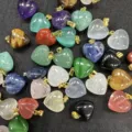 16 mm herzförmige Naturstein-Anhänger in verschiedenen Farben für DIY-Halsketten - 16x9mm / Mehrfarbig