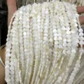 Perles en forme de cœur en coquillage naturel blanc pour la création de bijoux DIY - Forme de Cœur Trou Vertical / 6mm (Env. 62 pièces/fil)