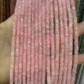 Cuentas de piedra natural rosa facetadas de 2x4mm para creación de joyas DIY y artes - 2*4mm (Aprox. 38cm Hilo) / Cuarzo rosa