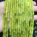Natural 5*12mm olive jade bamboo tube beads for retro DIY bracelet and necklace jewelry - Approx 32 Beads Per Strand / Premium Olive Jade