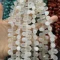 Perles en pierre naturelle facettées en forme de goutte blanche pour la création de bijoux - 6x9mm (44 Pièces/Fil) / Agate