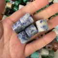 9x9mm blue and white natural stone cylindrical large hole beads for DIY jewelry making - Approx. 9*9mm / Blue Spot Stone