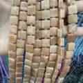 Natural peach sunstone square beads with side grooves for DIY jewelry and bracelet making - 10*10*5mm (Approx 32 Beads Per Strand) / Sunstone