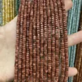 Cuentas de rueda facetadas de 2x4mm marrón con purpurina para creación de bisutería DIY - 2*4mm (Aprox. 38cm Hilo) / Piedra de arena dorada