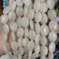 13x18mm ovale weiße natürliche Chalcedon-Steinperlen für DIY-Schmuckherstellung - 13*18mm (22 Stück) / Gebrochenes Weiß