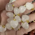 16mm natürlicher weißer Kristall Herzstein Anhänger für DIY Halsketten und Schmuck - 16x9mm / Weiß Kristall
