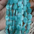 Hochwertige 13x18mm ovale türkisfarbene Chalcedon-Natursteinperlen für DIY-Schmuck - 13*18mm (22 Stück) / Seeblaue Jade