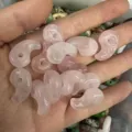 Natural pink stone crystal comma-shaped pendant beads for DIY jewelry necklace making - 1 Piece (13*23mm) / Rose Quartz