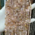 Cuentas de rondelle facetadas de piedra natural 2x4mm para hacer joyas de bricolaje - 2*4mm (Aprox. 38cm Hilo) / Cuarzo Hematoide Rojo