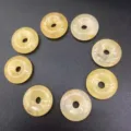 15mm natural yellow agate ping'an kou donut beads for jewelry making accessories - 15mm / Topaz