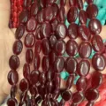 Ovalförmige 13x18mm rote Chalcedon-Natursteinperlen für DIY-Schmuckherstellungsprojekte - 13*18mm (22 Stück) / Rubinfarbenes Achat