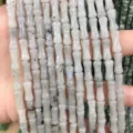 Natural olive jade bamboo shaped beads 5x12mm for handmade DIY jewelry crafting - Approx 32 Beads Per Strand / Labradorite
