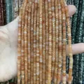 Cuentas de rueda de piedra natural naranja facetada de 2*4mm para joyería DIY - 2*4mm (Aprox. 38cm Hilo) / Aventurina roja
