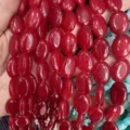 Natürliche 13x18mm ovale rote Chalzedon Steinperlen für DIY Schmuckherstellung - 13*18mm (22 Stück) / Hellrote Jade