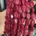 13x18mm ovale rosa Chalzedon Halbedelsteinperlen für DIY-Schmuckherstellung Zubehör - 13*18mm (22 Stück) / Roter Jade