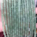 Natural light green olive jade bamboo tube beads 5x12mm for DIY handmade jewelry crafting - Approx 32 Beads Per Strand / Green Aventurine