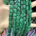 Natural green malachite style square beads for DIY jewelry bracelet accessories - 10*10*5mm (Approx 32 Beads Per Strand) / Malachite-toned Stone
