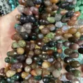 Perles en pierre naturelle en forme de goutte facettée pour la fabrication de bijoux DIY - 6x9mm (44 Pièces/Fil) / Agate d'Inde