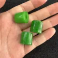 9*9mm green natural stone cylindrical beads with large holes for DIY jewelry - Approx. 9*9mm / Malaysian Jade