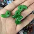 Natural green gemstone comma pendants for DIY jewelry accessories and necklace making - 1 Piece (13*23mm) / Malaysian Jade