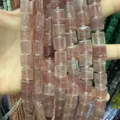 Square pink natural crystal beads for DIY handmade jewelry bracelets and accessories - 10*10*5mm (Approx 32 Beads Per Strand) / Strawberry Quartz