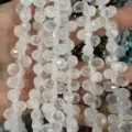 Perles en pierre naturelle facettée transparente en forme de goutte pour la création de bijoux - 6x9mm (44 Pièces/Fil) / Cristal blanc