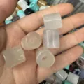 Natural white 9x9mm cylindrical stone beads with large holes for DIY jewelry making - Approx. 9*9mm / Agate