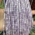 5x12mm natural lavender jade stone bamboo tube beads for vintage DIY jewelry making - Approx 32 Beads Per Strand / Lilac Stone