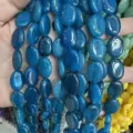 Natürliche blaue Chalzedon Ovale Steine 13x18mm für DIY-Schmuckherstellung Zubehör - 13*18mm (22 Stück) / Dunkelblauer Jade