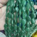 Grüne ovale 13x18mm Chalcedon Edelsteinperlen für die Schmuckherstellung und DIY - 13*18mm (22 Stück) / Malaysischer Jade