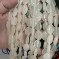 Natürliche 13x18mm ovale milchweiße Chalcedon-Lose Steine Perlen für DIY Schmuckherstellung - 13*18mm (22 Stück) / Beiger Jade