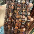High quality natural red tiger eye square stone beads with side grooves for DIY bracelets. - 10*10*5mm (Approx 32 Beads Per Strand) / Red Tiger Eye