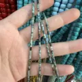 Perles en tube de pierre turquoise africaine naturelle 2x4mm pour bijoux DIY - Pierre de pin africaine