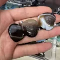 25mm Heart-shaped natural agate stone crystal pendant with striped patterns - 25*6mm / Coffee Agate