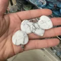 Natural white howlite heart-shaped stone pendant, 25mm heart charm for DIY jewelry making - 25*6mm / White Howlite