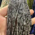 Grey 2x4mm natural stone tube beads for DIY jewelry making accessories variant - Black Flash Stone (Tube) / 2*4mm (Approx. 38cm Strand)