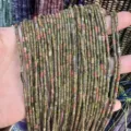 Perles cylindriques en pierre unakite naturelle 2x4mm pour la création de bijoux DIY - Unakite