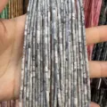 Natural grey marble pattern stone tube beads 2x4mm for DIY jewelry making and craft - Map Stone (Tube) / 2*4mm (Approx. 38cm Strand)