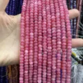 Premium 4x6mm pink rondelle crystal abacus beads for DIY necklace and bracelet jewelry making - 90 Pieces/Pack / Rose Pink