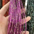 Natural purple stone 2x4mm cylinder tube loose beads for DIY handmade jewelry making accessories - 2*4mm (Approx. 38cm Strand) / Light Purple Vein Turquoise
