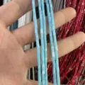 2x4mm light blue cylindrical natural stone tube beads for handcrafted jewelry making - Light Blue Turquoise (Tube) / 2*4mm (Approx. 38cm Strand)