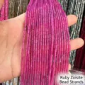Premium 2*4mm magenta cylindrical natural stone agate beads for DIY handmade jewelry crafts - Rose Red (Tube) / 2*4mm (Approx. 38cm Strand)