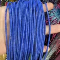 Perles cylindriques en pierre naturelle lapis-lazuli 2x4mm pour création de bijoux - Turquoise Bleue (Sans Lignes de Motif)