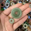 Natural green agate donut stone beads in different sizes for DIY jewelry pendant making - 15x4MM / Green Aventurine