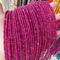 Detailed view of irregular 3mm natural purple shell heishi beads for DIY jewelry crafting - 3mm (Approx. 39cm Per Strand) / Rose Purple